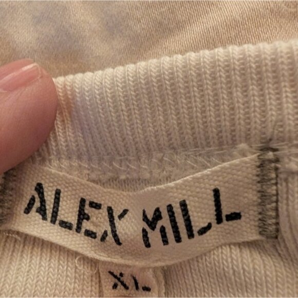 Alex Mill NYC Crewneck Cream Pullover Sweatshirt XL 100% Cotton - Picture 6 of 6